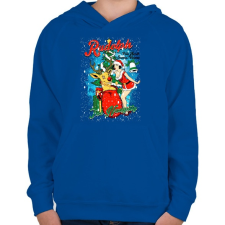 PRINTFASHION Rudolf a rosszcsont - Gyerek kapucnis pulóver - Királykék gyerek pulóver, kardigán