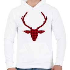 PRINTFASHION Rudolf - Férfi kapucnis pulóver - Fehér