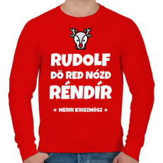 PRINTFASHION RUDOLF - Férfi pulóver - Piros