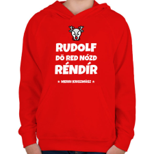 PRINTFASHION RUDOLF - Gyerek kapucnis pulóver - Piros gyerek pulóver, kardigán