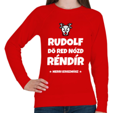PRINTFASHION RUDOLF - Női pulóver - Piros női pulóver, kardigán