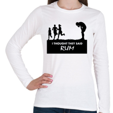 PRINTFASHION RUM! - Női hosszú ujjú póló - Fehér