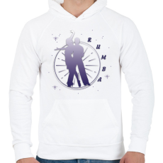 PRINTFASHION Rumba - Férfi kapucnis pulóver - Fehér