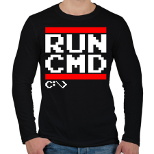 PRINTFASHION RUN CMD - Férfi hosszú ujjú póló - Fekete férfi póló