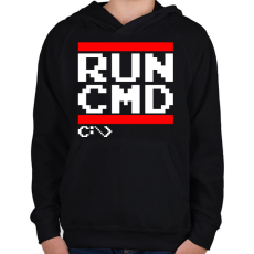 PRINTFASHION RUN CMD - Gyerek kapucnis pulóver - Fekete