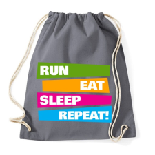 PRINTFASHION Run Eat Sleep Repeat! - Futás - Sportzsák, Tornazsák - Grafitszürke tornazsák