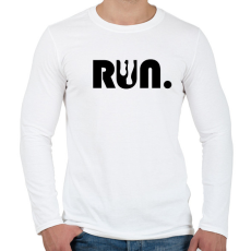 PRINTFASHION Run - Férfi hosszú ujjú póló - Fehér