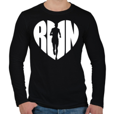 PRINTFASHION RUN LOVE - Férfi hosszú ujjú póló - Fekete