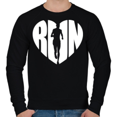 PRINTFASHION RUN LOVE - Férfi pulóver - Fekete