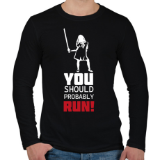 PRINTFASHION Run! - M3gan - Férfi hosszú ujjú póló - Fekete