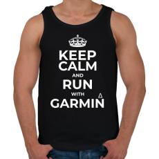 PRINTFASHION Run with Garmin - Férfi atléta - Fekete