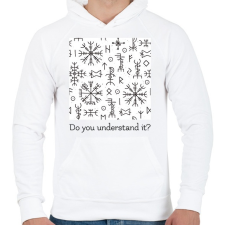 PRINTFASHION Rúna - Érted? - Férfi kapucnis pulóver - Fehér női pulóver, kardigán