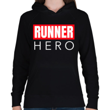 PRINTFASHION RUNNER HERO - Női kapucnis pulóver - Fekete női pulóver, kardigán