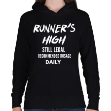 PRINTFASHION RUNNER'S2 - Női kapucnis pulóver - Fekete női pulóver, kardigán