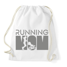 PRINTFASHION Running mom - Sportzsák, Tornazsák - Fehér tornazsák