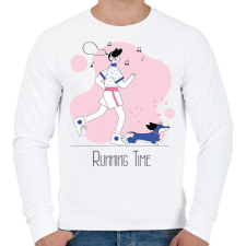 PRINTFASHION Running Time - Férfi pulóver - Fehér férfi pulóver, kardigán