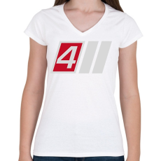 PRINTFASHION S4 - Női V-nyakú póló - Fehér