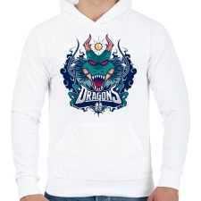 PRINTFASHION Sárkányok - Férfi kapucnis pulóver - Fehér férfi pulóver, kardigán