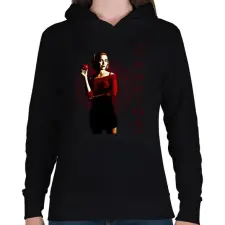 PRINTFASHION sabrina - Női kapucnis pulóver - Fekete női pulóver, kardigán