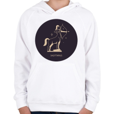 PRINTFASHION Sagittarius - Nyilas - Gyerek kapucnis pulóver - Fehér