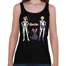 PRINTFASHION Sailor Moon - Jupiter, Luna, Uranus - Női atléta - Fekete női trikó