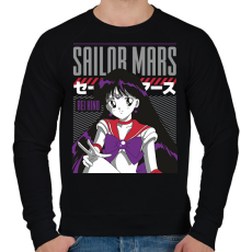 PRINTFASHION Sailor Moon- Mars - Férfi pulóver - Fekete