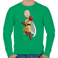 PRINTFASHION Saitama One  Punch Man - Férfi pulóver - Zöld