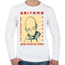 PRINTFASHION Saitama OPM - Férfi hosszú ujjú póló - Fehér férfi póló
