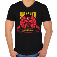 PRINTFASHION Saiyagym - Férfi V-nyakú póló - Fekete