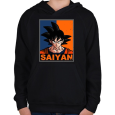 PRINTFASHION Saiyan Goku - Gyerek kapucnis pulóver - Fekete