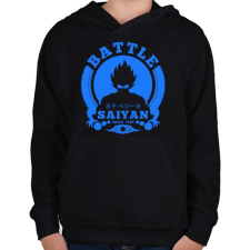 PRINTFASHION Saiyan harcos - Gyerek kapucnis pulóver - Fekete gyerek pulóver, kardigán