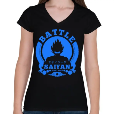 PRINTFASHION Saiyan harcos - Női V-nyakú póló - Fekete
