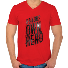 PRINTFASHION Saját hősöd - Férfi V-nyakú póló - Piros