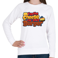 PRINTFASHION Sajt a burgeredhez - Női pulóver - Fehér