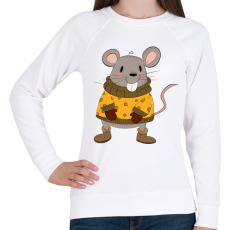 PRINTFASHION Sajtos egér - Női pulóver - Fehér