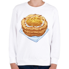 PRINTFASHION Sajtos tejfölös lángos - Gyerek pulóver - Fehér gyerek pulóver, kardigán