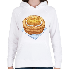 PRINTFASHION Sajtos tejfölös lángos - Női kapucnis pulóver - Fehér női pulóver, kardigán