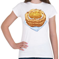 PRINTFASHION Sajtos tejfölös lángos - Női póló - Fehér női póló