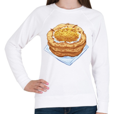 PRINTFASHION Sajtos tejfölös lángos - Női pulóver - Fehér
