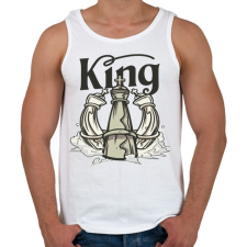 PRINTFASHION Sakk - a király  - Férfi atléta - Fehér atléta, trikó