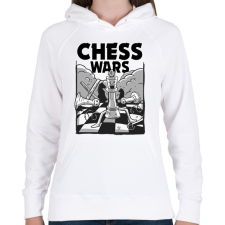 PRINTFASHION Sakk - chess wars - Női kapucnis pulóver - Fehér női pulóver, kardigán