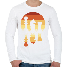 PRINTFASHION Sakk - Férfi hosszú ujjú póló - Fehér férfi póló