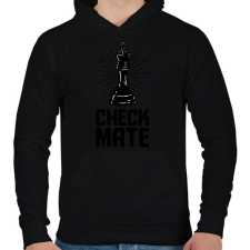 PRINTFASHION Sakk Matt - Férfi kapucnis pulóver - Fekete férfi pulóver, kardigán