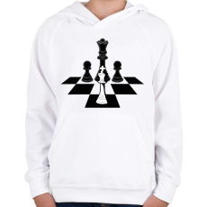 PRINTFASHION Sakk-matt - Gyerek kapucnis pulóver - Fehér