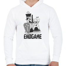 PRINTFASHION Sakk végjáték 1 - Férfi kapucnis pulóver - Fehér férfi pulóver, kardigán
