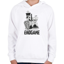PRINTFASHION Sakk végjáték 1 - Gyerek kapucnis pulóver - Fehér gyerek pulóver, kardigán