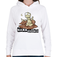 PRINTFASHION Sakk Zombie - Női kapucnis pulóver - Fehér női pulóver, kardigán