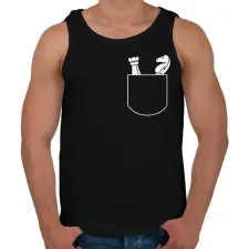 PRINTFASHION Sakk zseb - Férfi atléta - Fekete atléta, trikó