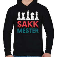 PRINTFASHION Sakkmester 2 - Férfi kapucnis pulóver - Fekete férfi pulóver, kardigán