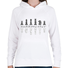 PRINTFASHION Sakkmester - Női kapucnis pulóver - Fehér